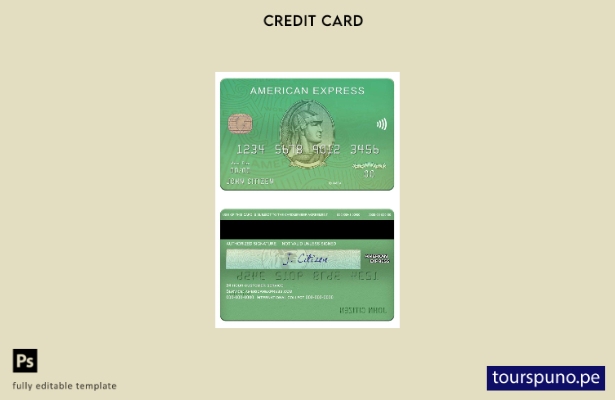listo para imprimir la plantilla de tarjeta verde Amex del banco USA Waste Manag